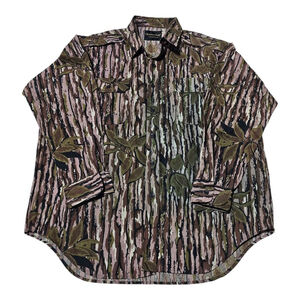 Vintage Charles Daly Mens XL Real Tree Button Down Shirt
